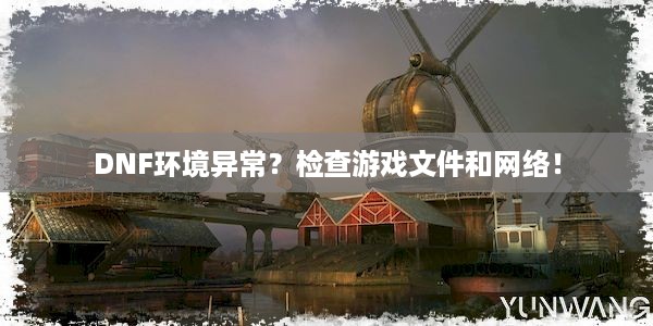 DNF环境异常？检查游戏文件和网络！