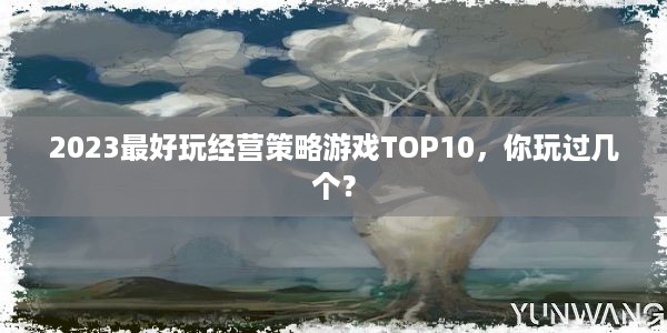 2023最好玩经营策略游戏TOP10，你玩过几个？