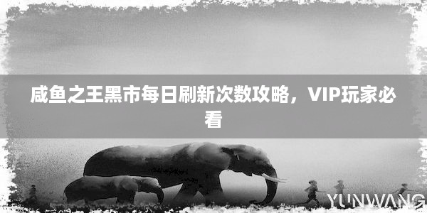 咸鱼之王黑市每日刷新次数攻略，VIP玩家必看