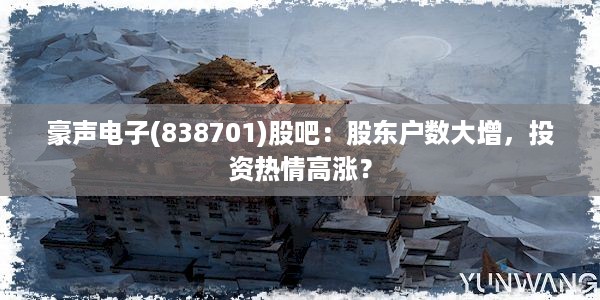 豪声电子(838701)股吧：股东户数大增，投资热情高涨？