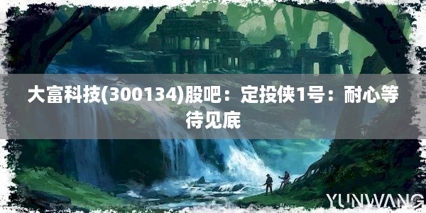 大富科技(300134)股吧：定投侠1号：耐心等待见底