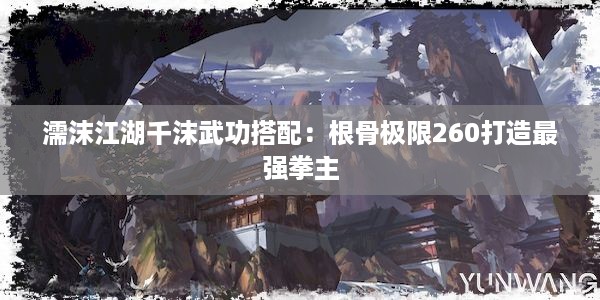 濡沫江湖千沫武功搭配：根骨极限260打造最强拳主