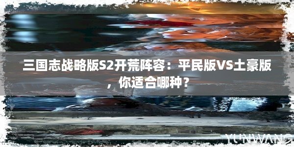 三国志战略版S2开荒阵容：平民版VS土豪版，你适合哪种？