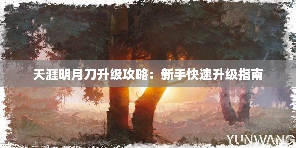 天涯明月刀升级攻略：新手快速升级指南