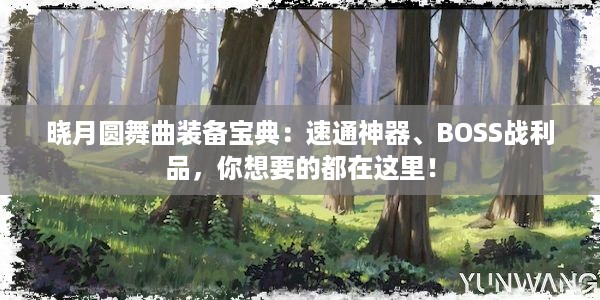 晓月圆舞曲装备宝典：速通神器、BOSS战利品，你想要的都在这里！