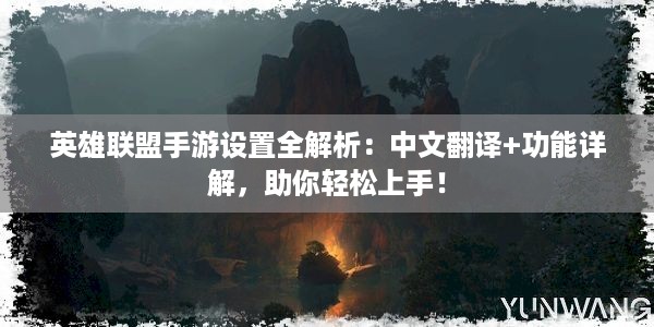 英雄联盟手游设置全解析：中文翻译+功能详解，助你轻松上手！