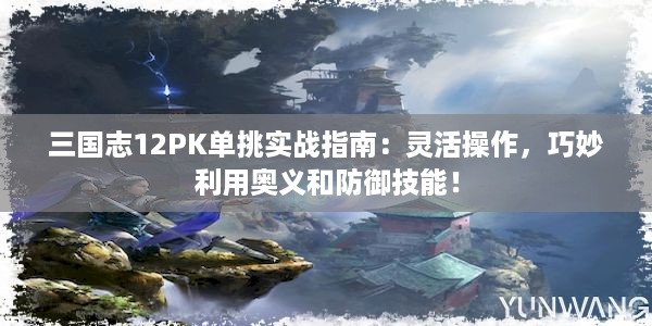 三国志12PK单挑实战指南：灵活操作，巧妙利用奥义和防御技能！