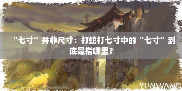 “七寸”并非尺寸：打蛇打七寸中的“七寸”到底是指哪里？