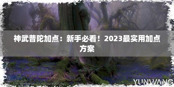 神武普陀加点：新手必看！2023最实用加点方案