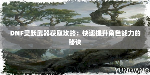 DNF灵跃武器获取攻略：快速提升角色战力的秘诀