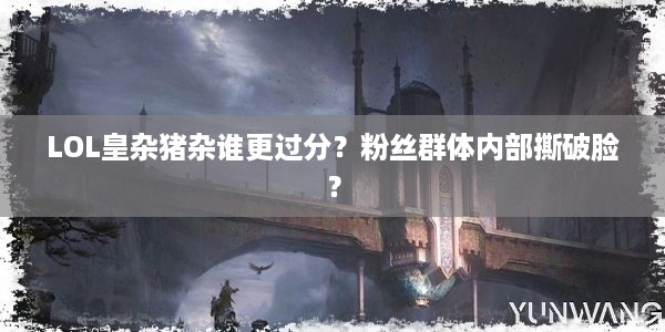 LOL皇杂猪杂谁更过分？粉丝群体内部撕破脸？