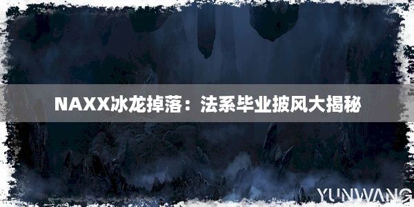 NAXX冰龙掉落：法系毕业披风大揭秘