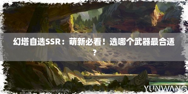 幻塔自选SSR：萌新必看！选哪个武器最合适？