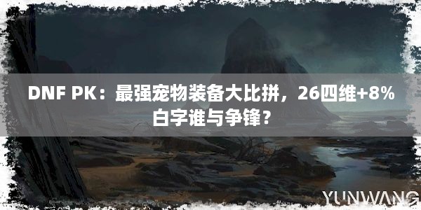 DNF PK：最强宠物装备大比拼，26四维+8%白字谁与争锋？