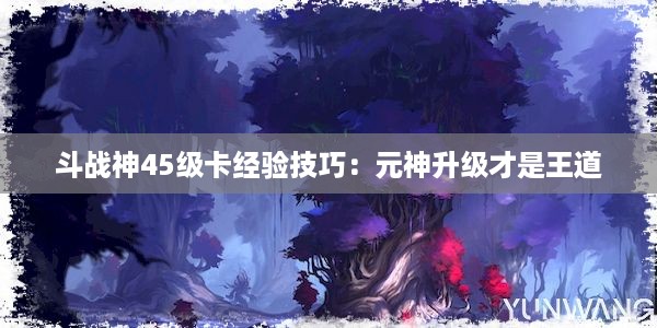 斗战神45级卡经验技巧：元神升级才是王道