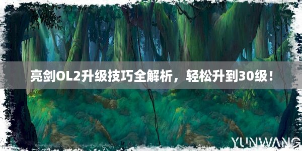 亮剑OL2升级技巧全解析，轻松升到30级！