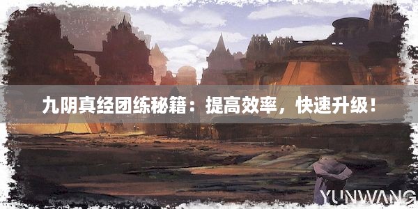 九阴真经团练秘籍：提高效率，快速升级！