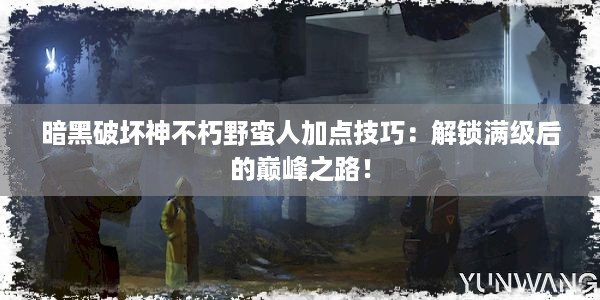 暗黑破坏神不朽野蛮人加点技巧：解锁满级后的巅峰之路！