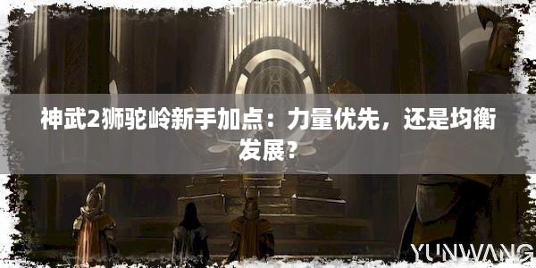 神武2狮驼岭新手加点：力量优先，还是均衡发展？