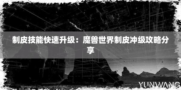 制皮技能快速升级：魔兽世界制皮冲级攻略分享