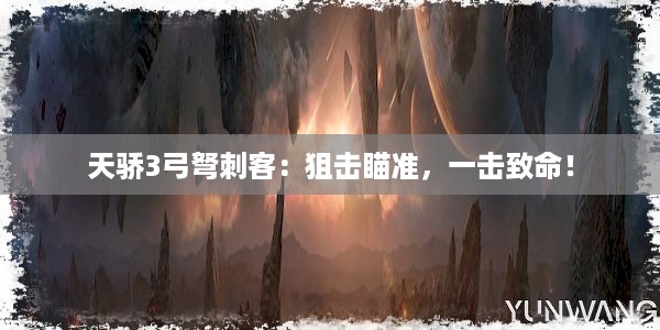 天骄3弓弩刺客：狙击瞄准，一击致命！