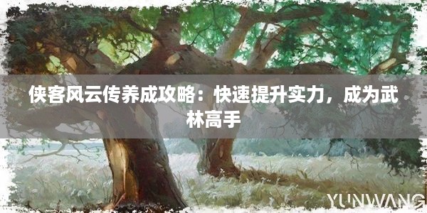 侠客风云传养成攻略：快速提升实力，成为武林高手