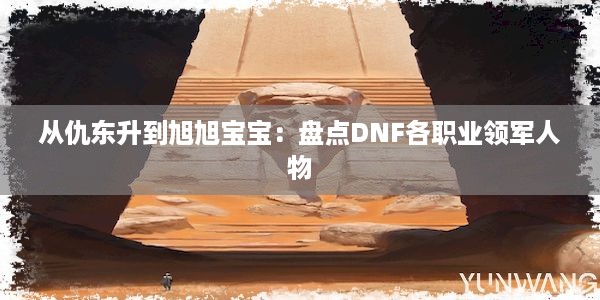 从仇东升到旭旭宝宝：盘点DNF各职业领军人物