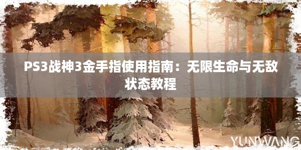 PS3战神3金手指使用指南：无限生命与无敌状态教程