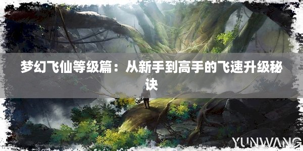 梦幻飞仙等级篇：从新手到高手的飞速升级秘诀